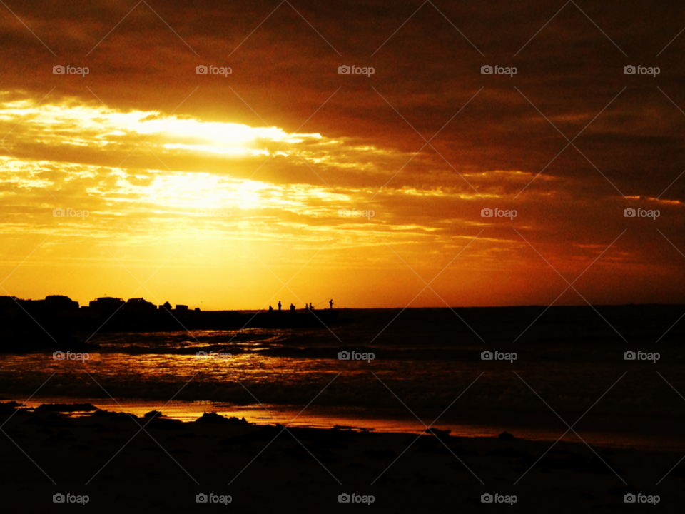 western australia sunset fishing fisherman by gdyiudt