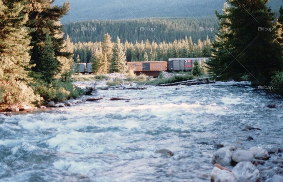 Train in the Canadian Rockies