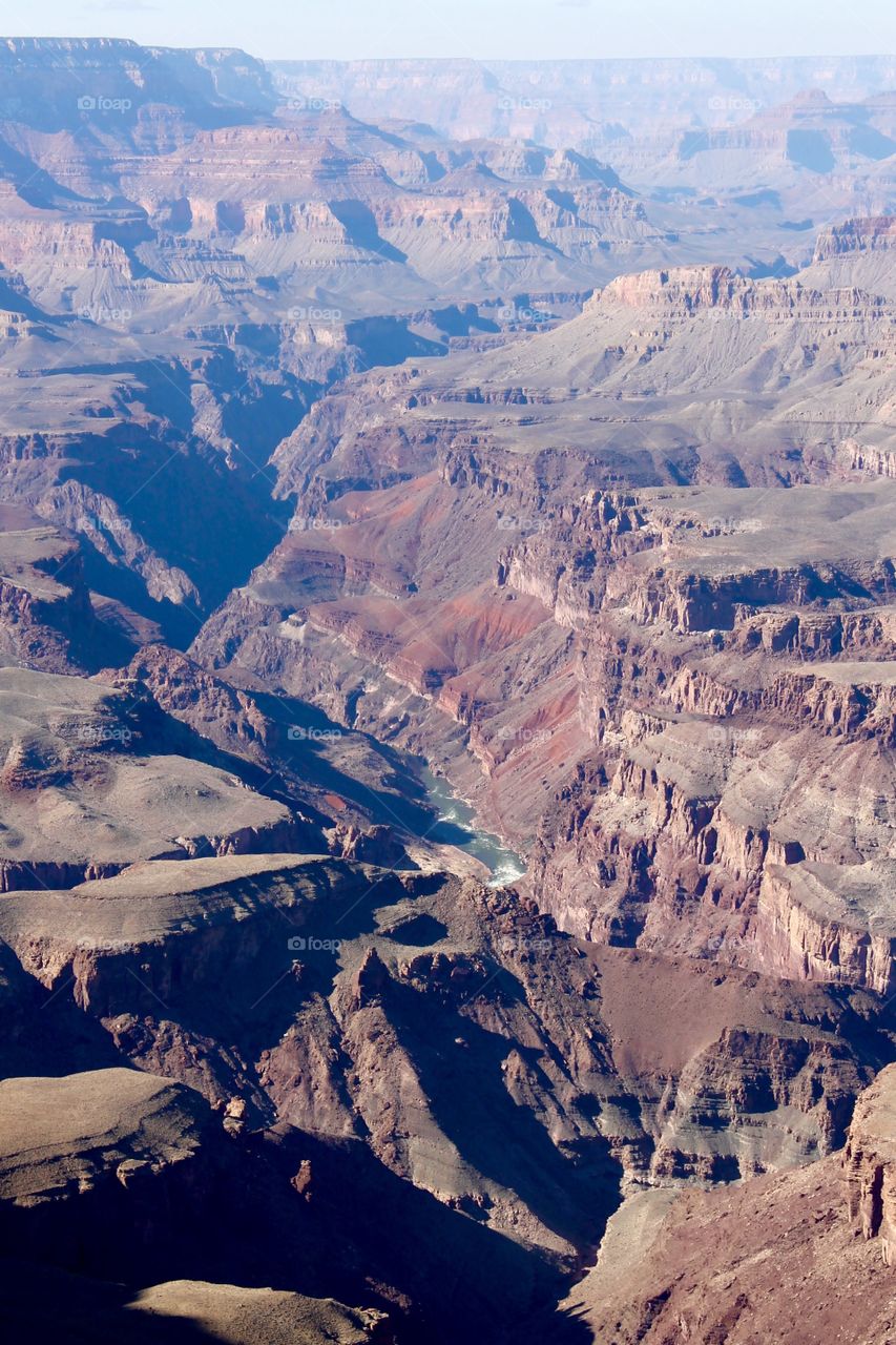 Grand Canyon view from above looking down to the Colorado river