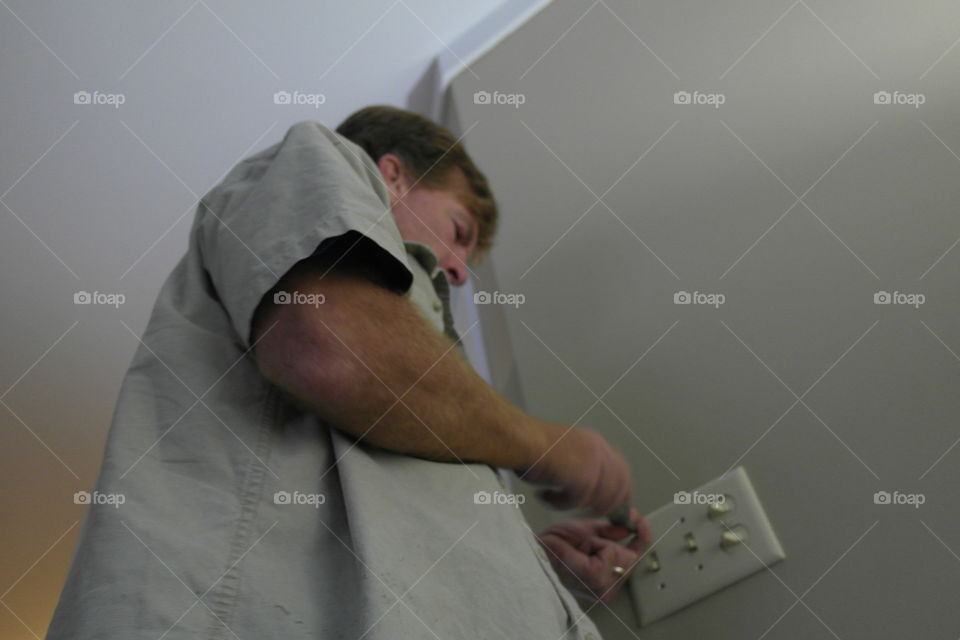 Low angle view of man working