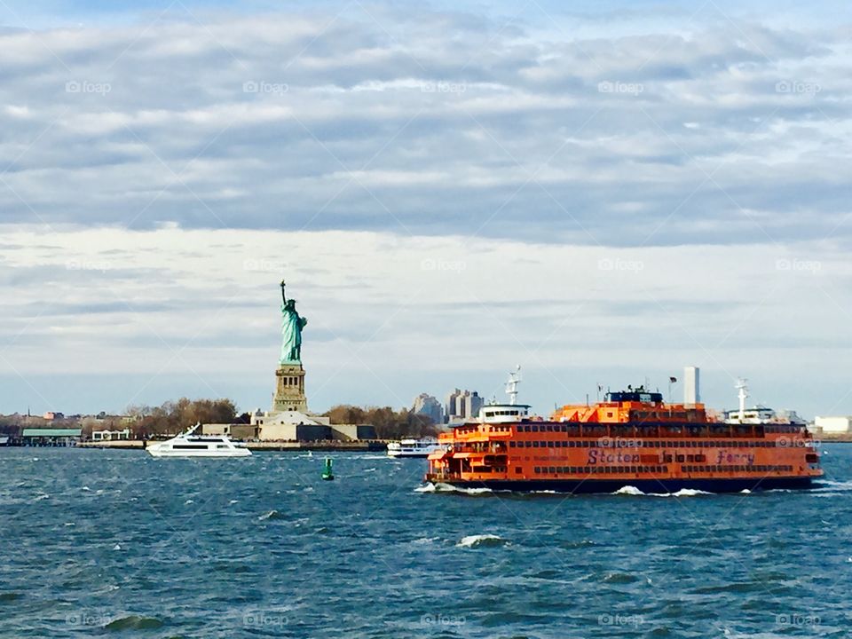 Staten Island Ferry and Statue of Liberty, New York City