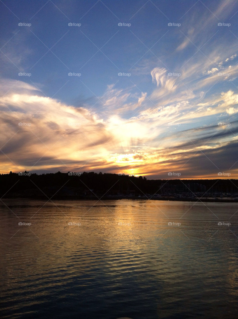 sunset reflection coast strömstad by glavander