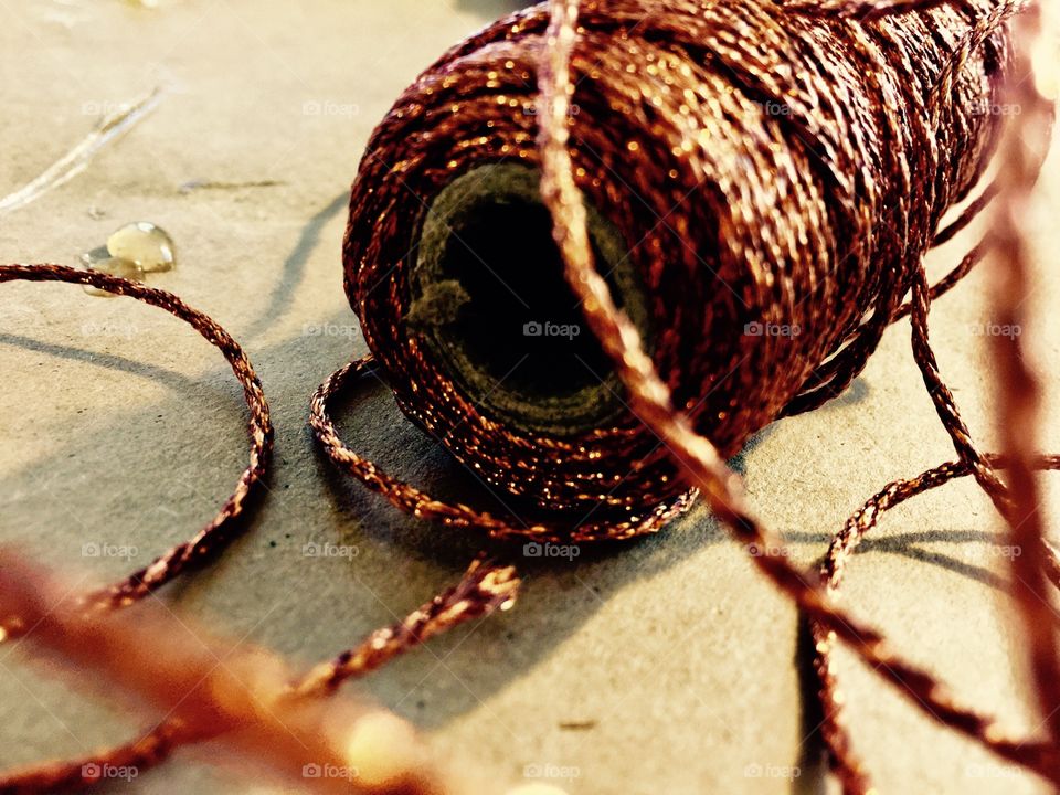 Orange twine macro shot 