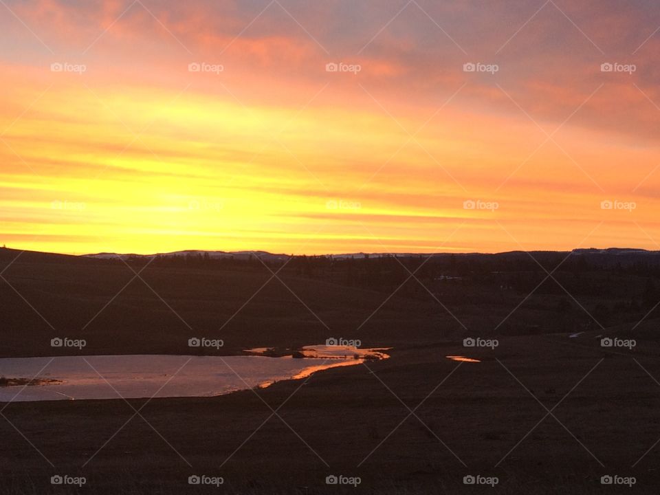 Beautiful scenic mountain sunrise 