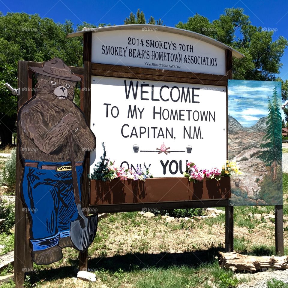 Smokey Bear sign in Capitan, NM