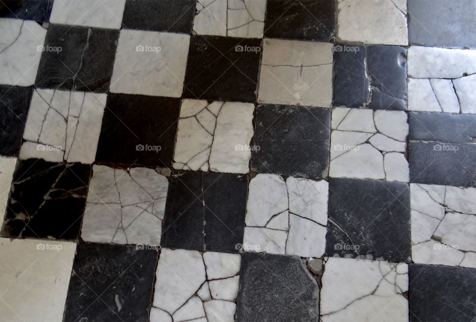 Cracked checker floor