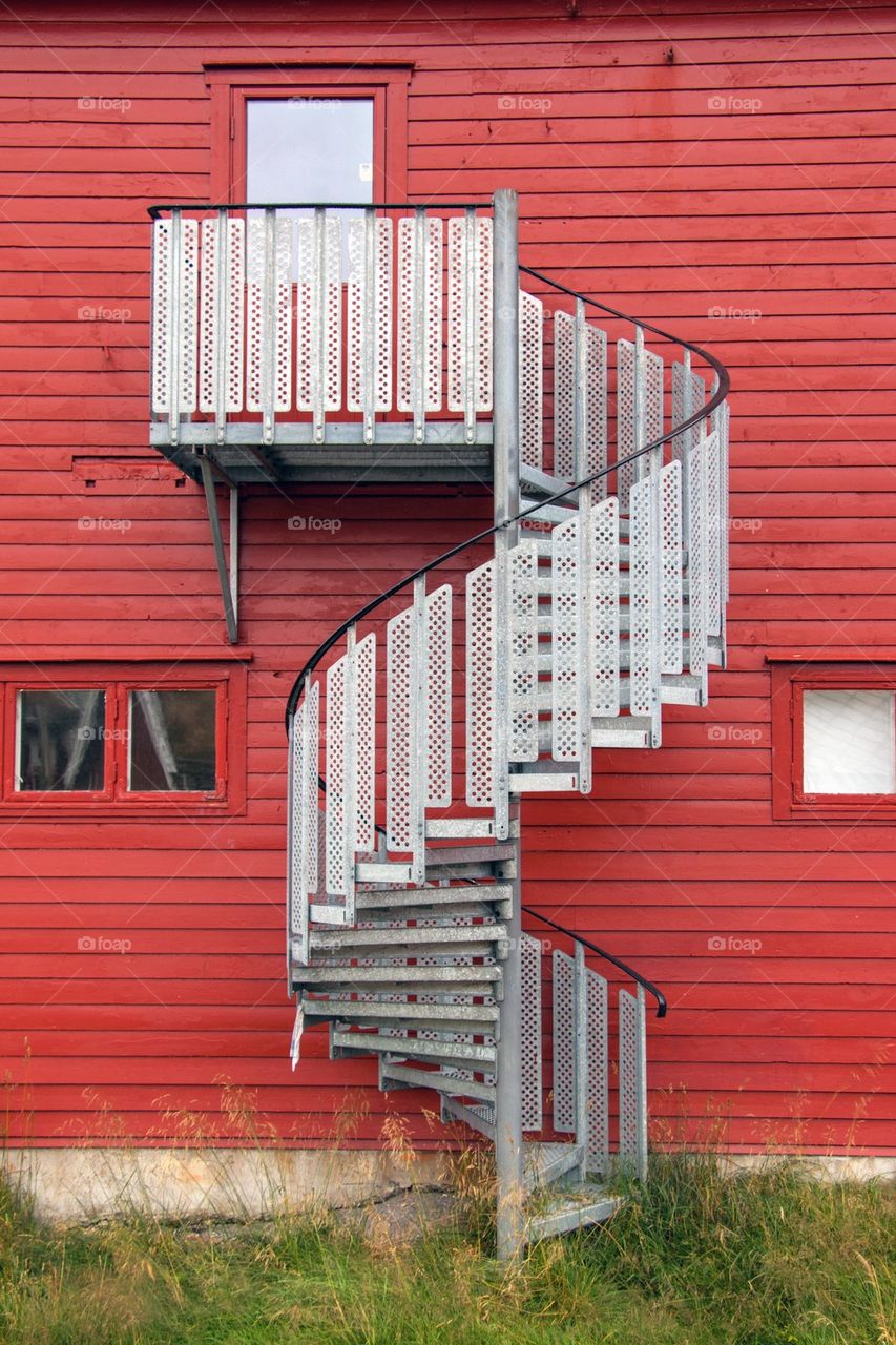 Spiral staircase at outdoors