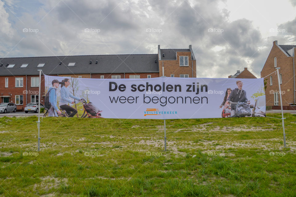 Be Aware School Starts Again Flag