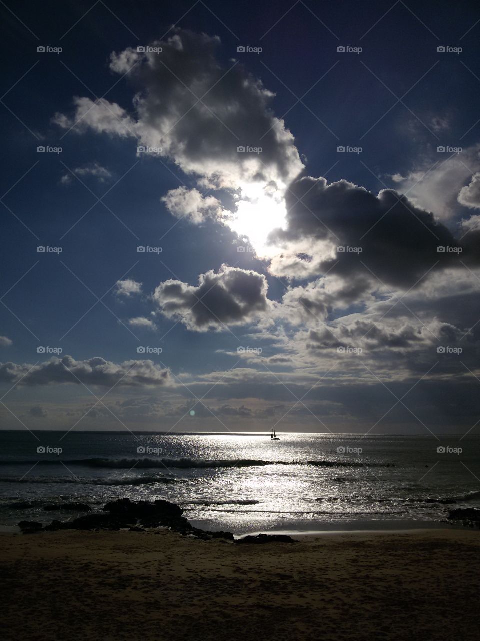 sea sun and clouds landscape