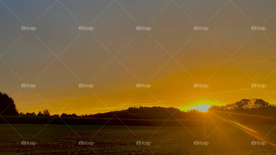 Sun goes down in germany. 