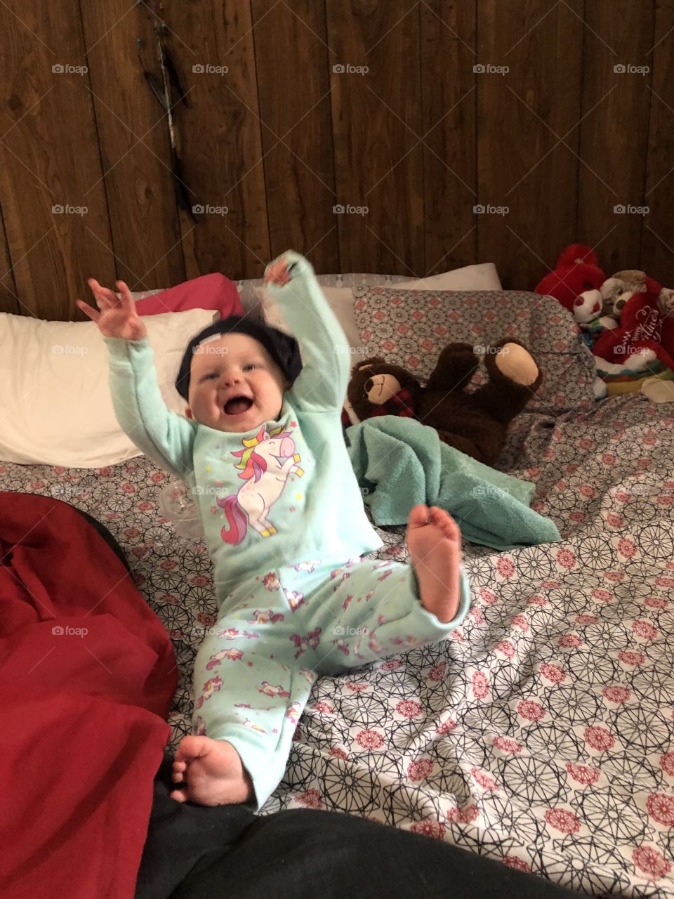 Falling baby while laughing 