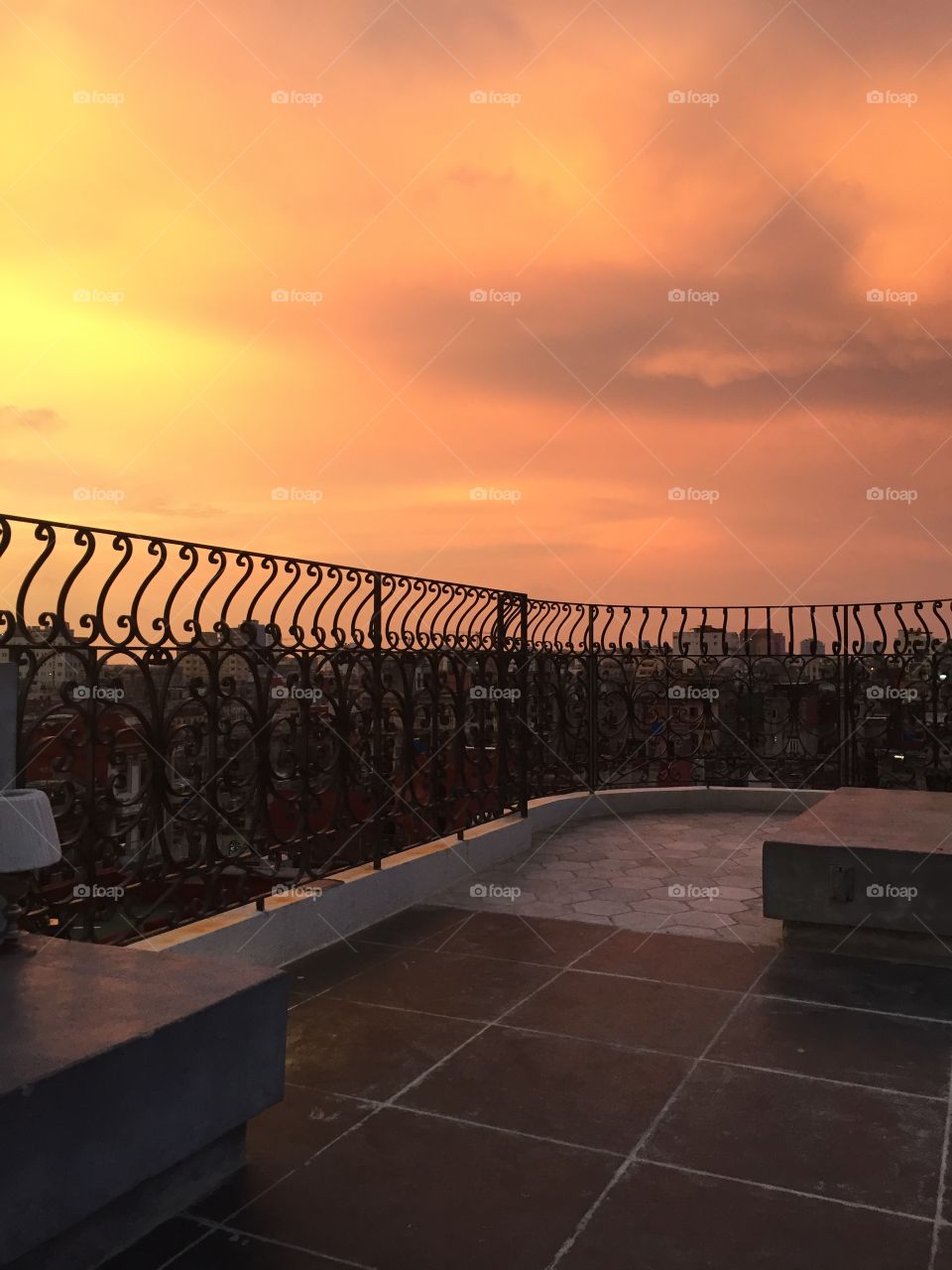 Cuba Varadero sunset on rooftop