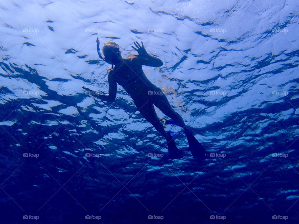 Snorkeling view from below