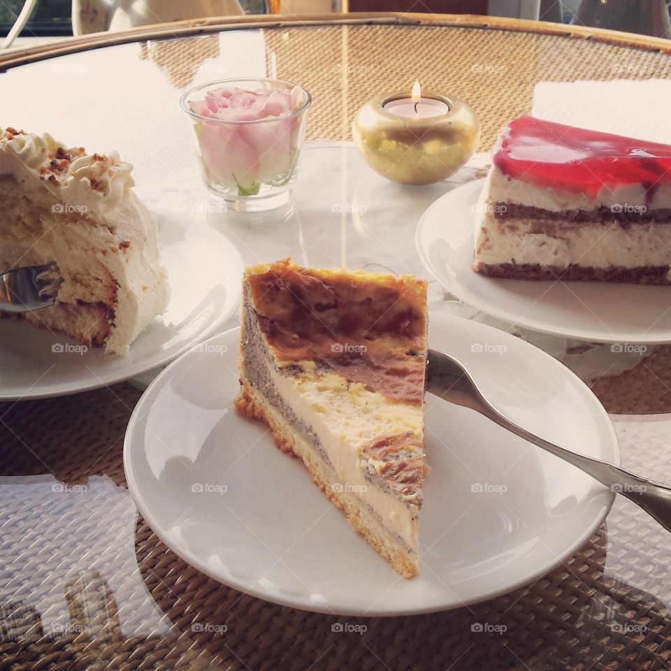 3 o clock cake. on a sunday in a tiny Café somewhere in the middle of germany 