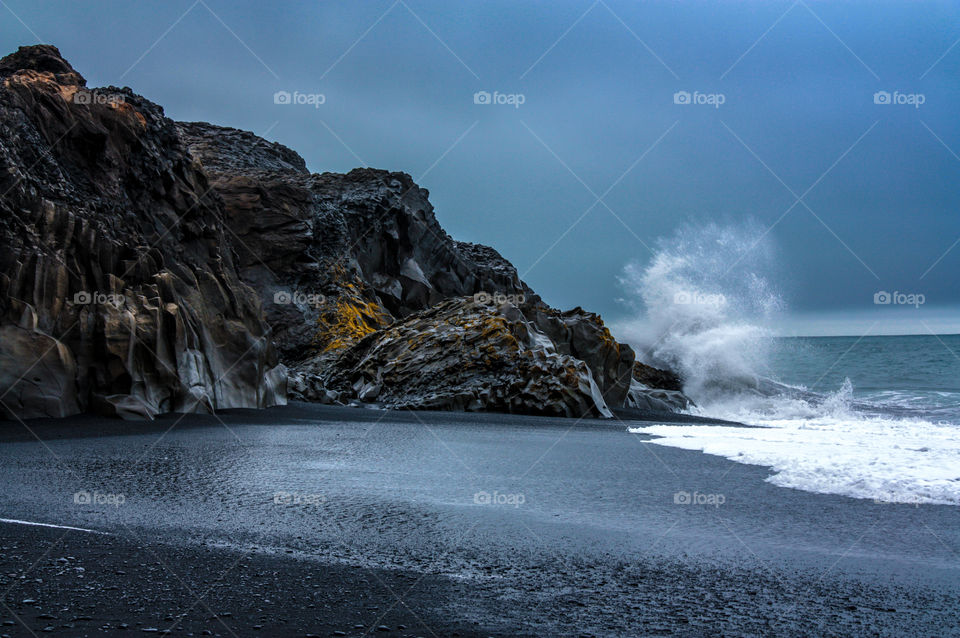 The black beach. Black beach at Vik Iceland