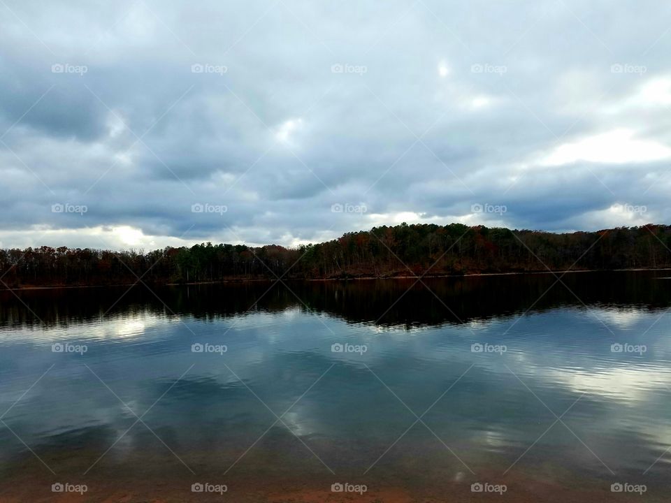 rainy day on the lake