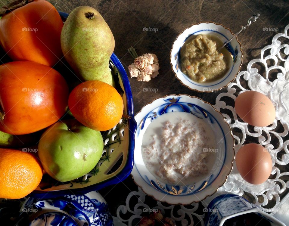 Homemade food for a healthy breakfast 