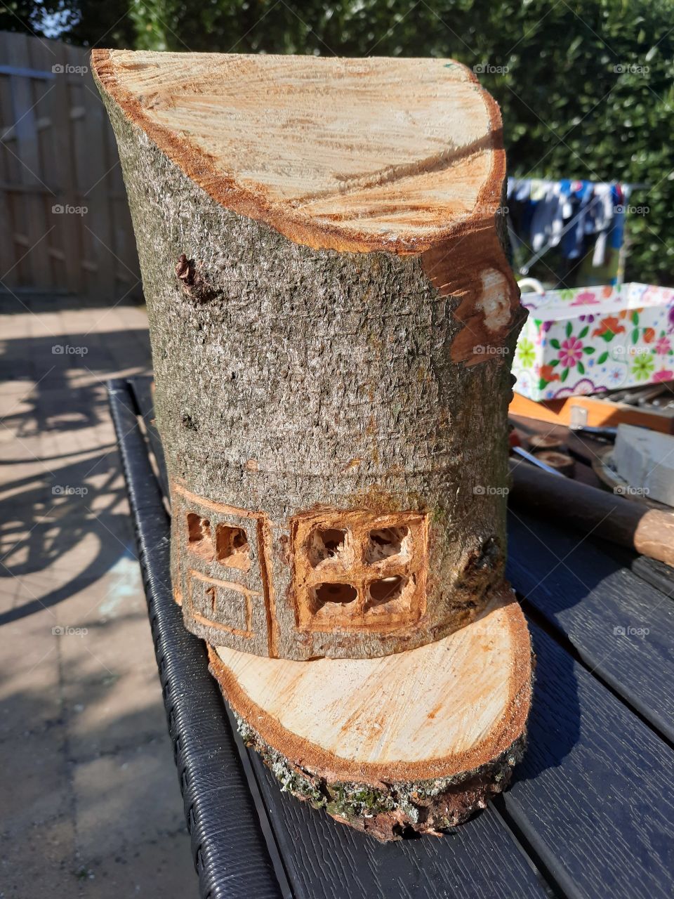 wood house tree trunk