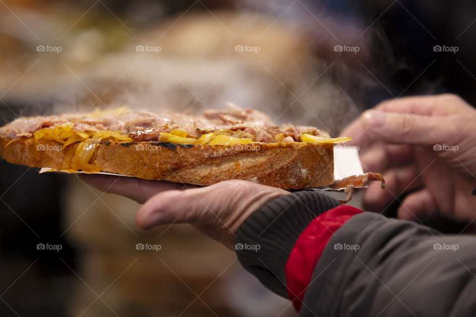 Traditional Galician bread chunk