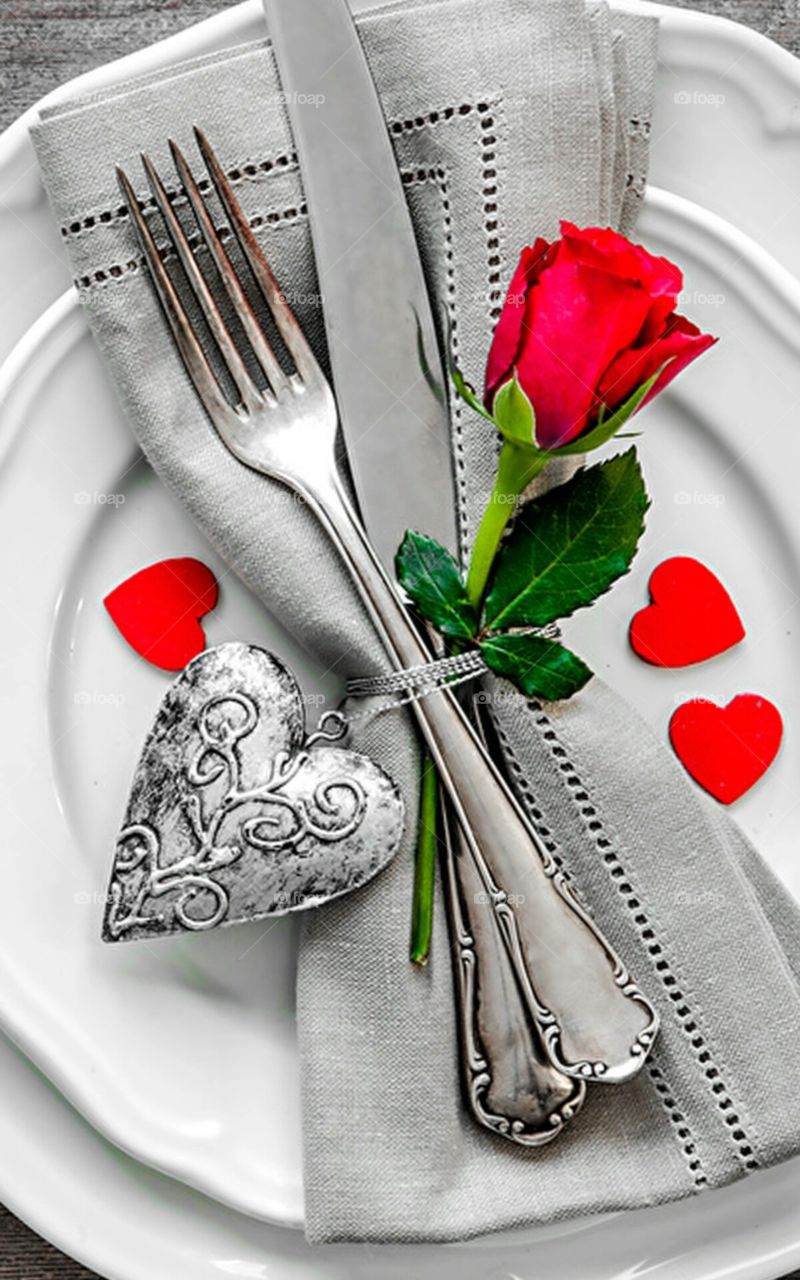 Table knife with fork for wedding