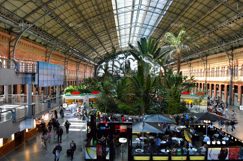 Commuters at Atocha railway station in Madrid.