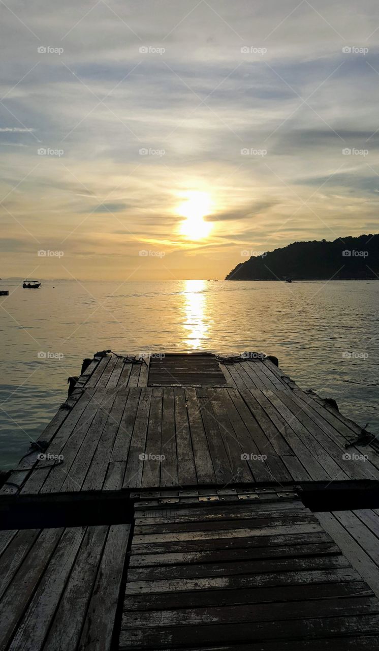 sunset on the dock