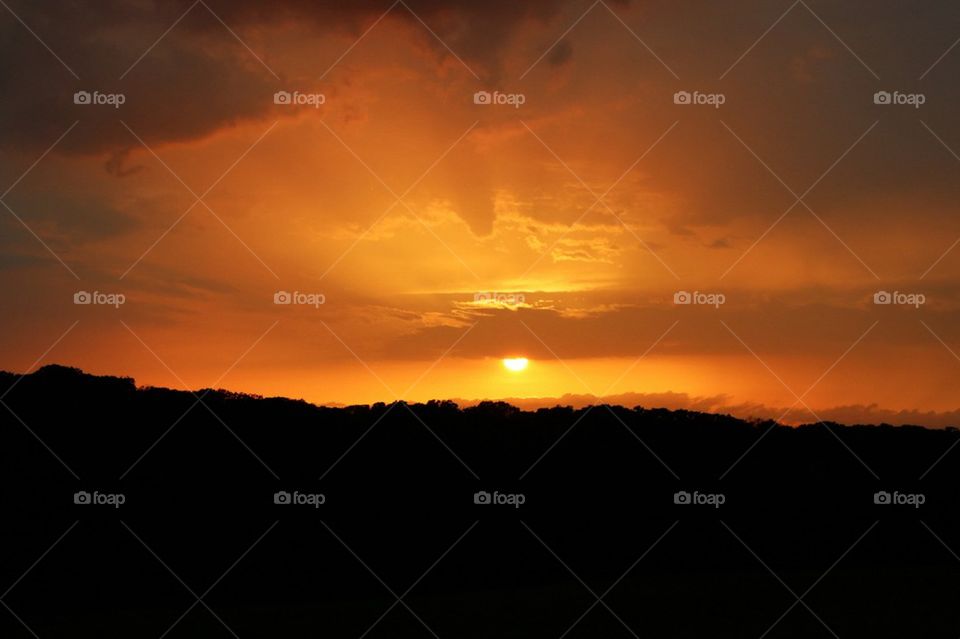 Orange summer sunset 