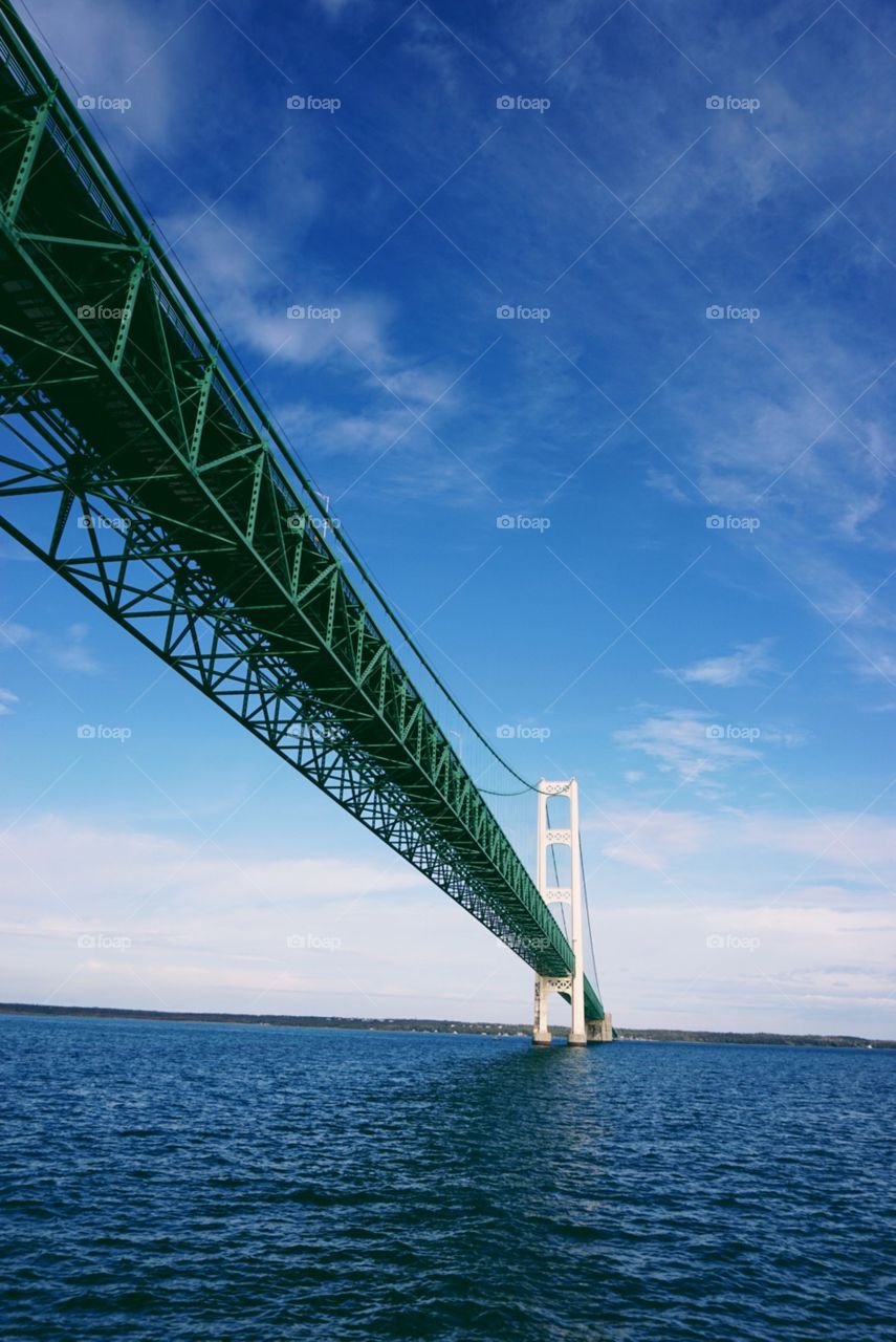 Mackinac Bridge-November 2015-as seen from a yacht, on a delivery from Chicago to Miami