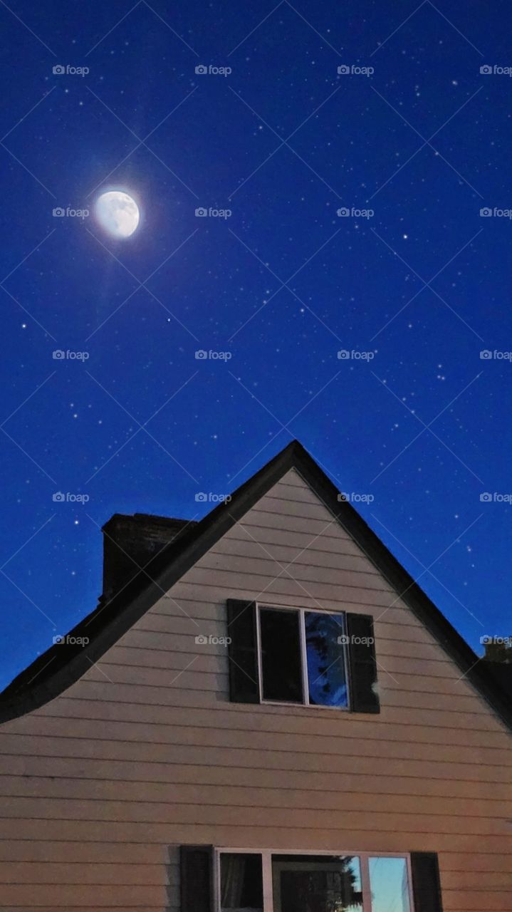 window with moon view