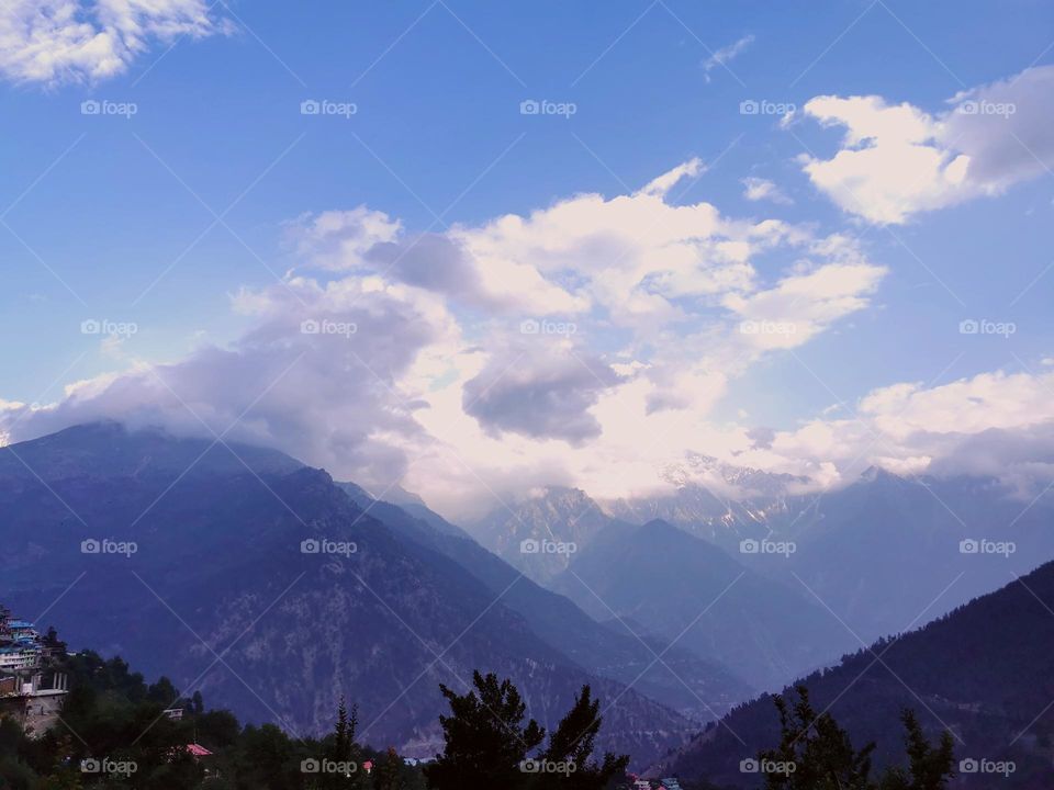 Mountain peaks in summer