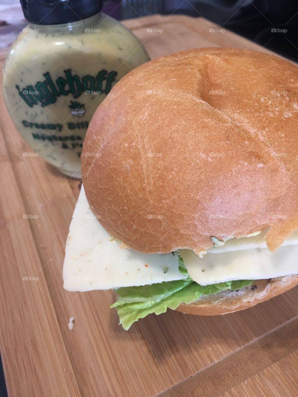 Sandwich with specialty mustard 