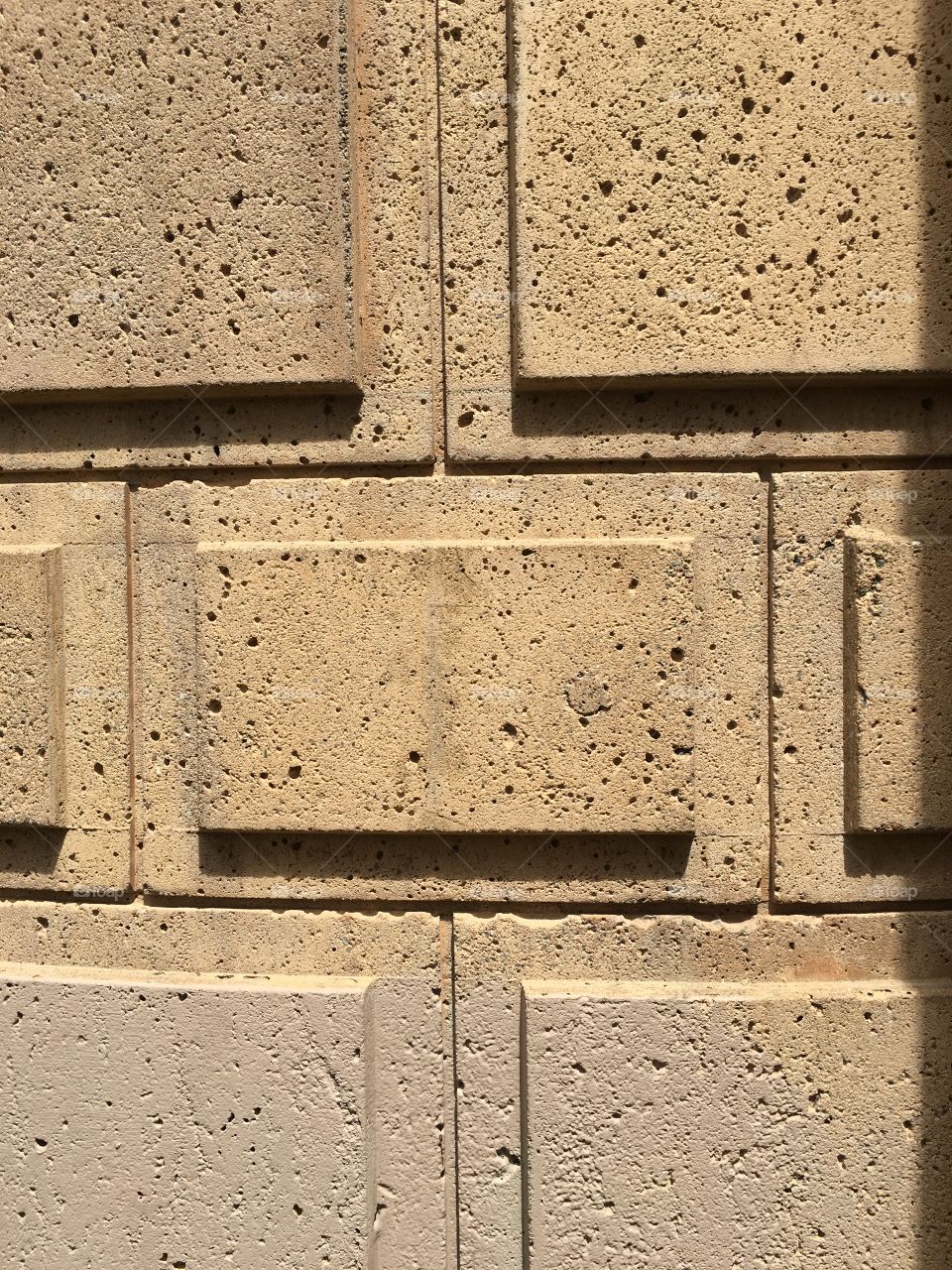 Bricks in a symmetrical pattern. 