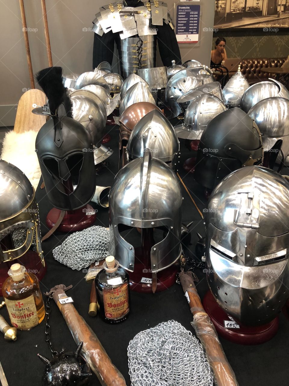 This was In a superstore , some amazing old fashion warrior helmets , some Spartan helmets to warrior helmets