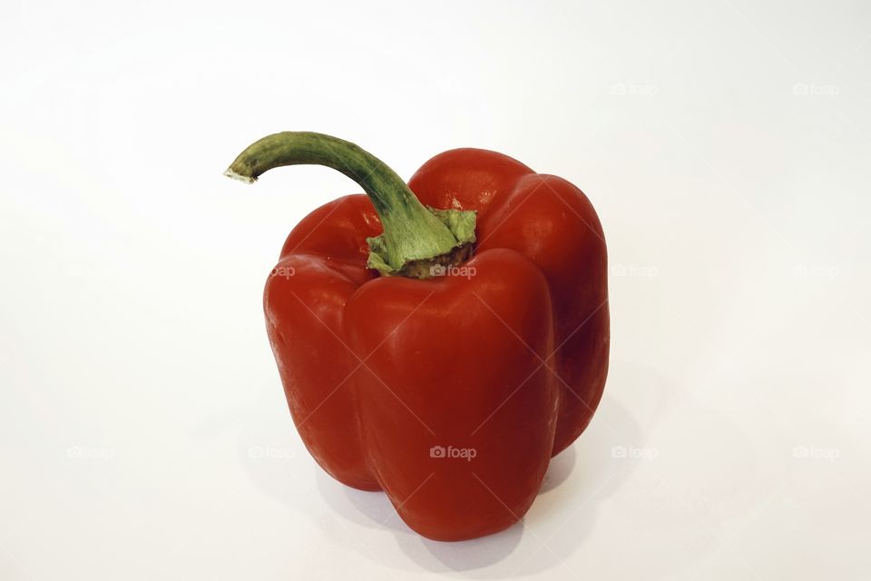 Pepper red food agriculture vegetable freshness close-up white background