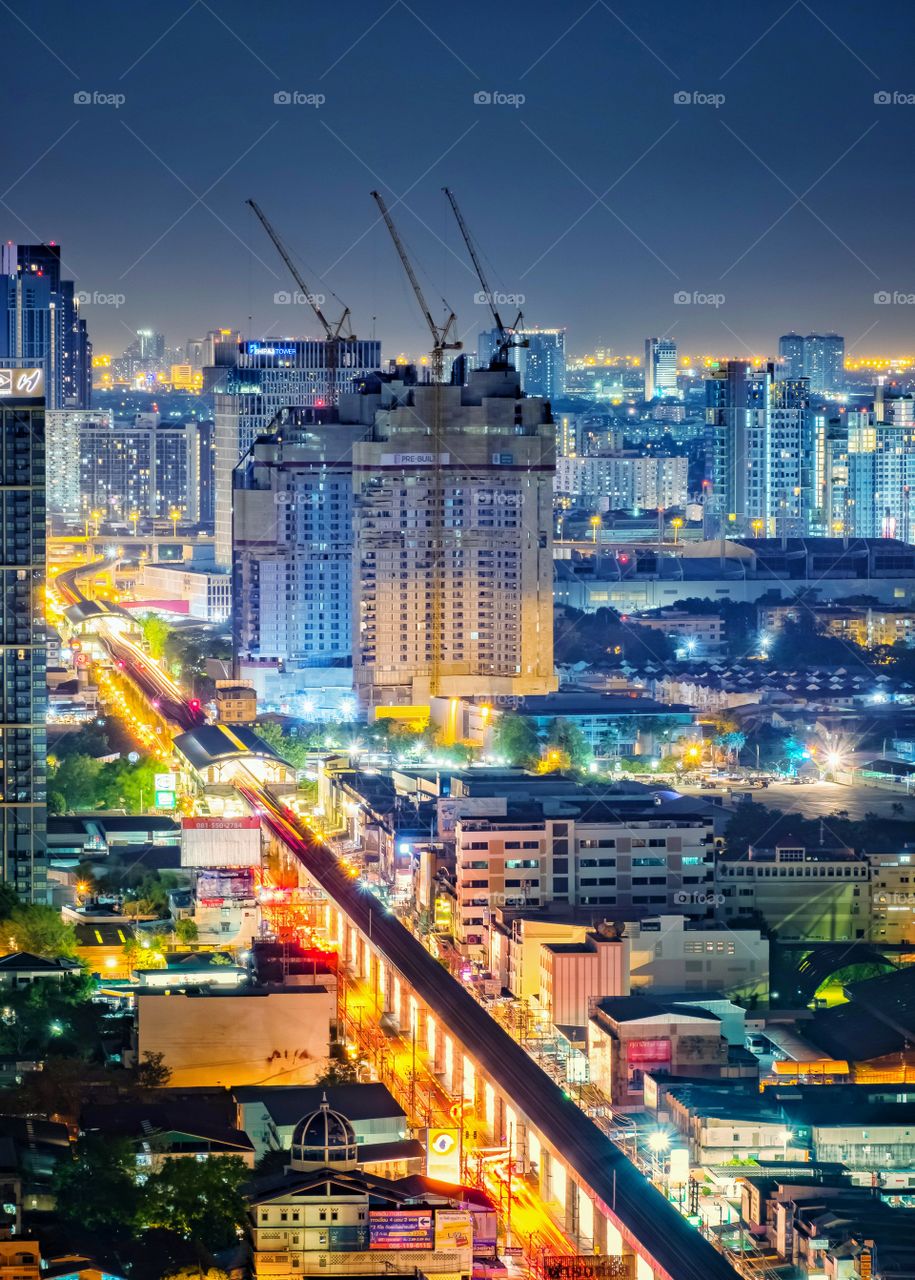 Light of skyscraper in Bangkok