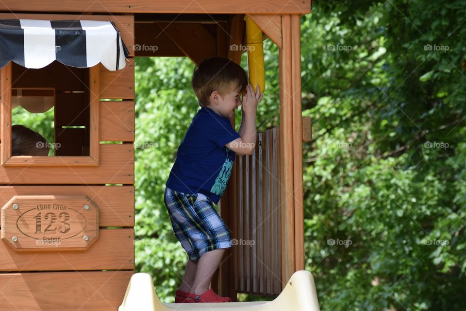 Toddler at playground. Toddler playing