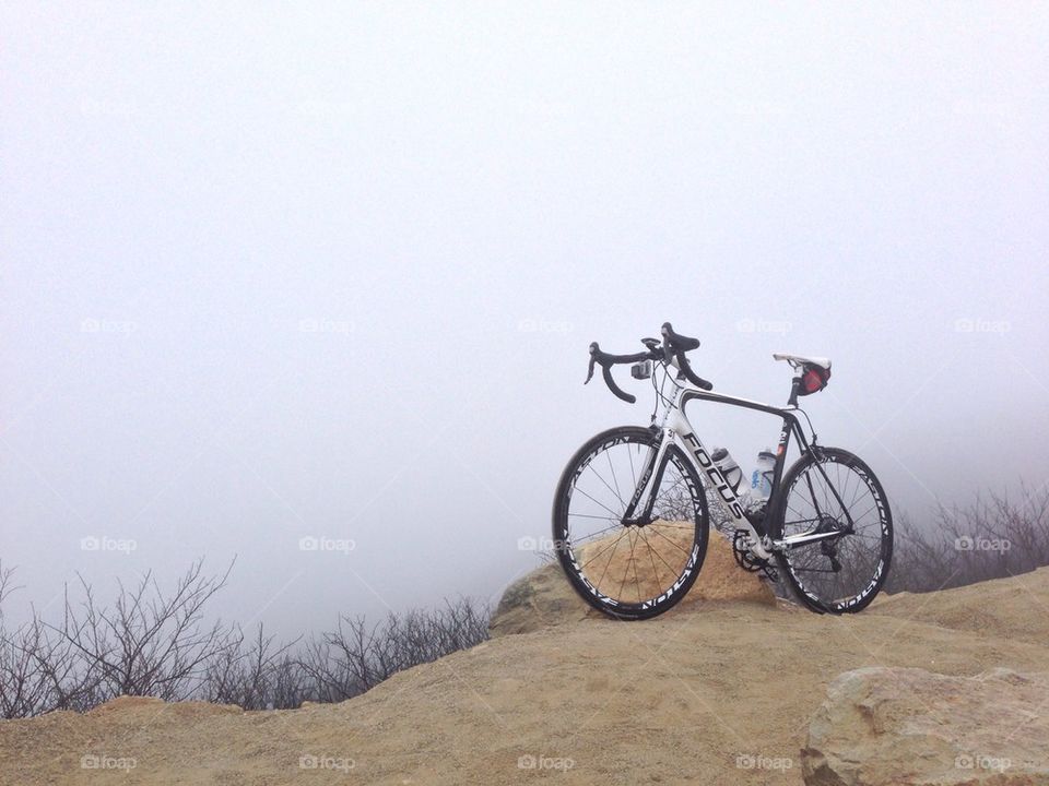Bicycle in the mist