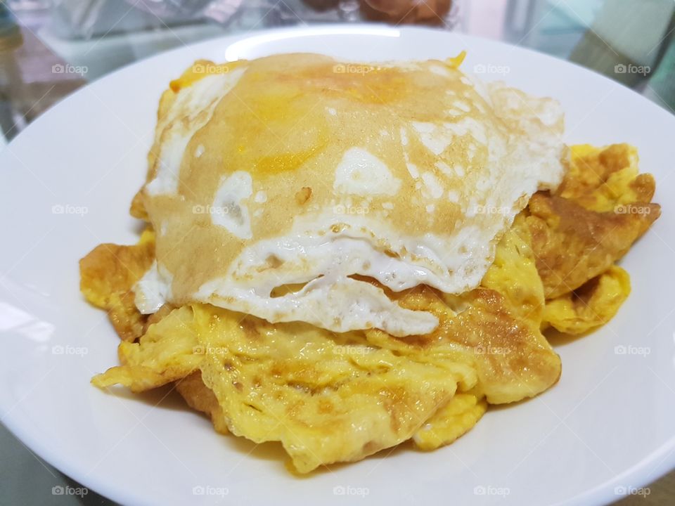 Mix eggs
#Fried egg
#Omelet