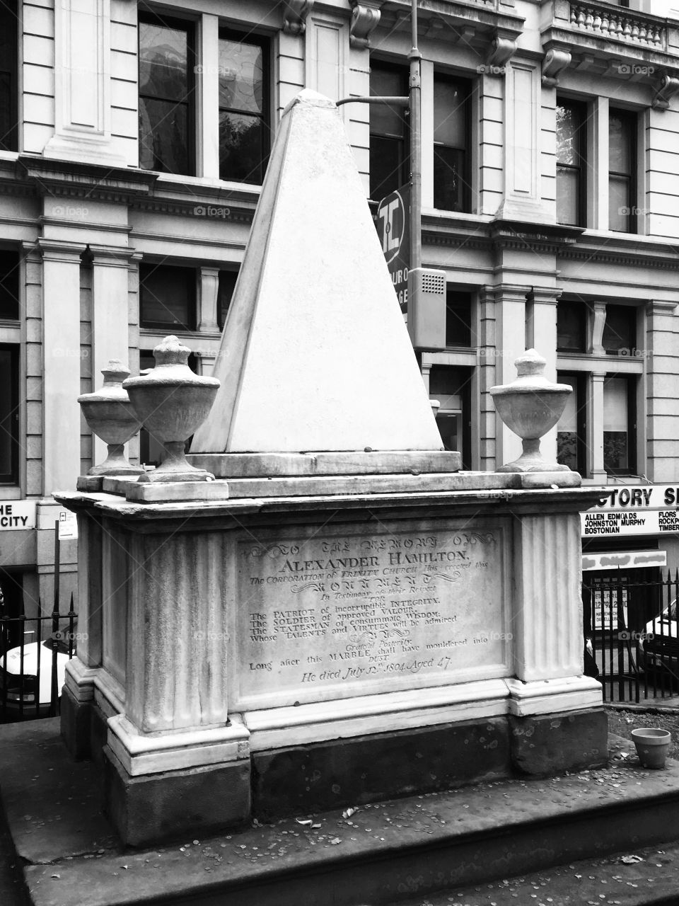 Alexander Hamilton headstone. New York City. 