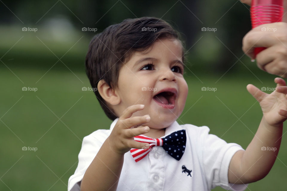 Toddler playing outdoors