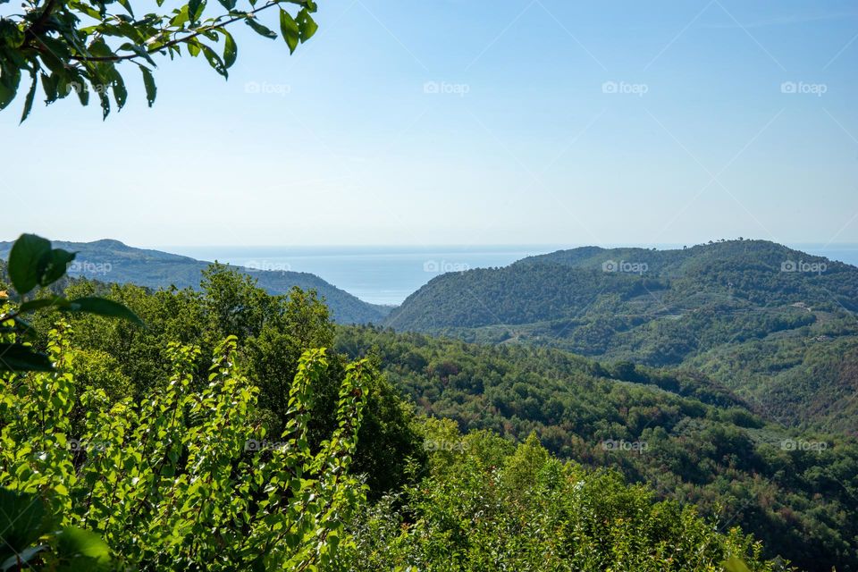 green mountains in Liguria