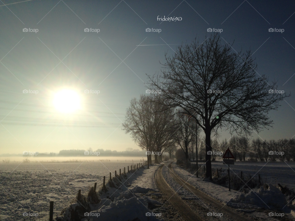 snow winter sun fields by frido1969