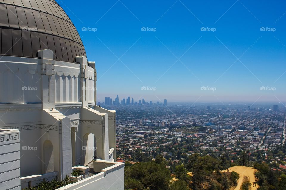 Griffith observatory and city skyline