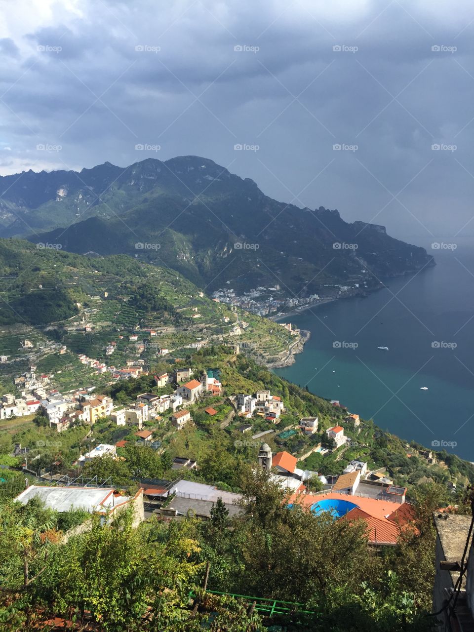 View of Positano on Amalfi coast