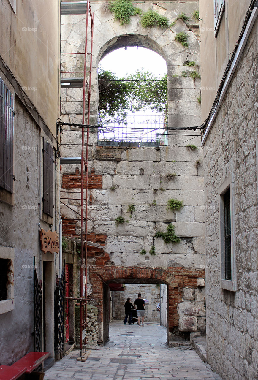 Inside of Diocletian's Palace in City of Split