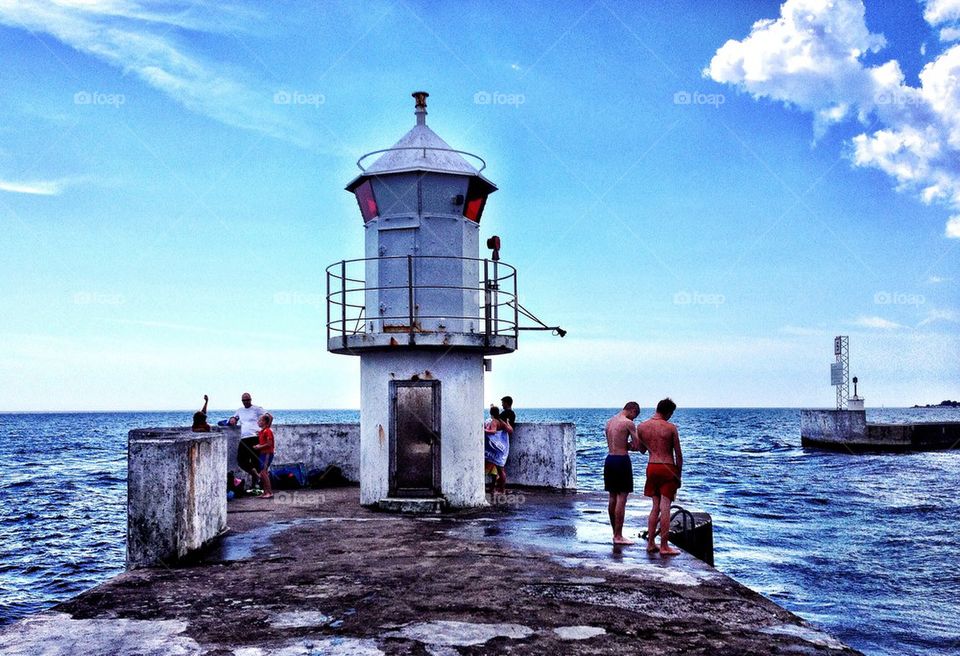 Fun at the pier by the light house