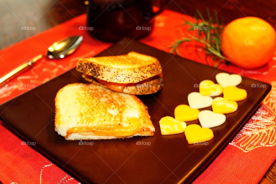 Grilled cheese sandwich and cheese bites