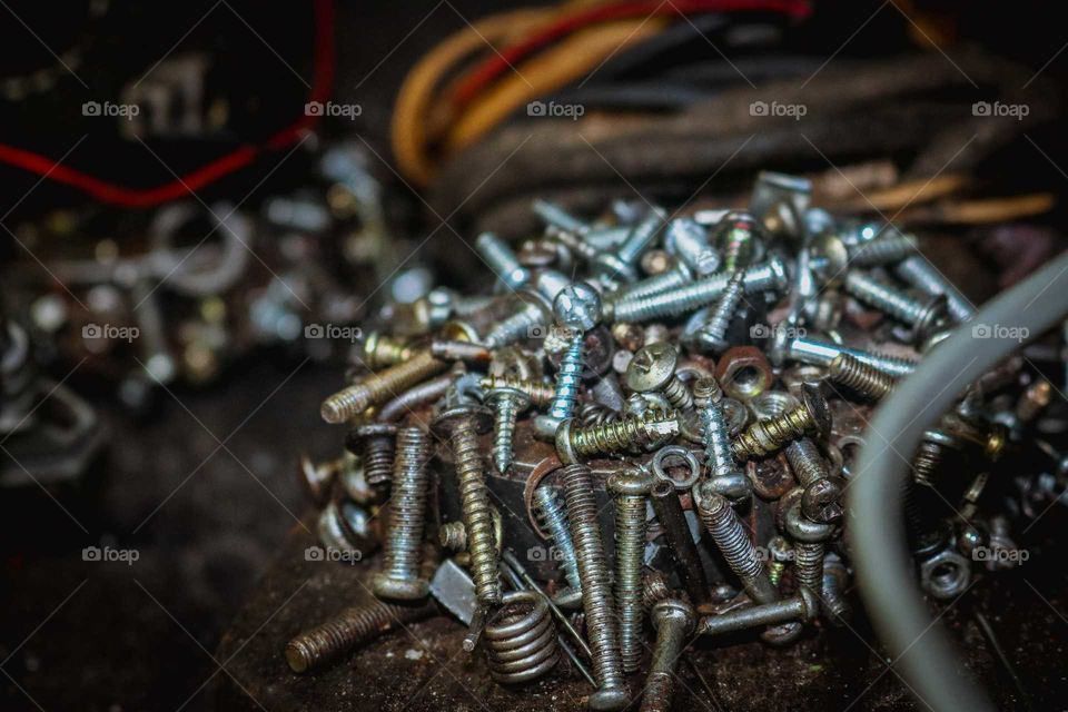 pile of screws and nails