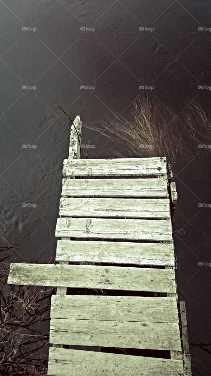 Bridge to nowhere. little broken bridge at fishing trip