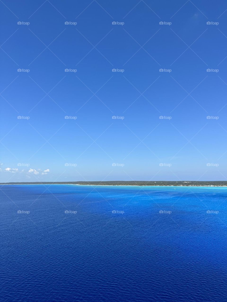 Stunning sapphire oceans of the Princess Cay island